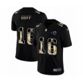 Los Angeles Rams #16 Jared Goff Limited Black Statue of Liberty Football Jersey