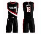 Portland Trail Blazers #16 Pau Gasol Swingman Black Basketball Suit Jersey - Icon Edition