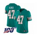 Miami Dolphins #47 Kiko Alonso Aqua Green Alternate Vapor Untouchable Limited Player 100th Season Football Jersey