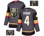 Vegas Golden Knights #4 Clayton Stoner Authentic Gray Fashion Gold NHL Jersey