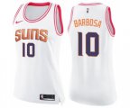 Women's Phoenix Suns #10 Leandro Barbosa Swingman White Pink Fashion Basketball Jersey