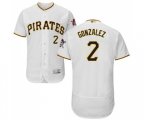 Pittsburgh Pirates #2 Erik Gonzalez White Home Flex Base Authentic Collection Baseball Jersey