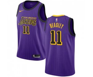 Los Angeles Lakers #11 Michael Beasley Authentic Purple Basketball Jersey - City Edition