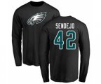 Philadelphia Eagles #42 Andrew Sendejo Black Name & Number Logo Long Sleeve T-Shirt
