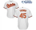 Baltimore Orioles #45 Mark Trumbo Replica White Home Cool Base Baseball Jersey
