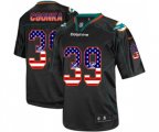 Miami Dolphins #39 Larry Csonka Elite Black USA Flag Fashion Football Jersey