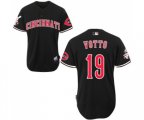 Cincinnati Reds #19 Joey Votto Replica Black Baseball Jersey