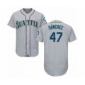 Seattle Mariners #47 Ricardo Sanchez Grey Road Flex Base Authentic Collection Baseball Player Jersey