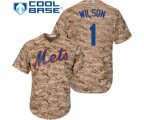New York Mets #1 Mookie Wilson Replica Camo Alternate Cool Base Baseball Jersey
