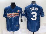 Los Angeles Dodgers #3 Chris Taylor Rainbow Blue Red Pinstripe Mexico Cool Base Nike Jersey