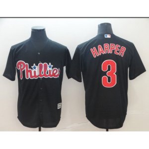 Nike Philadelphia Phillies #3 Bryce Harper Black Alternate Stitched Baseball Jersey