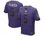 Baltimore Ravens #5 Joe Flacco Elite Purple Home Drift Fashion Football Jersey
