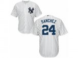 New York Yankees #24 Gary Sanchez Replica White Home MLB Jersey