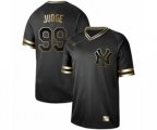 New York Yankees #99 Aaron Judge Authentic Black Gold Fashion Baseball Jersey