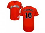 Miami Marlins #16 Jose Fernandez Orange Flexbase Authentic Collection MLB Jersey