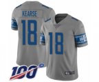 Detroit Lions #18 Jermaine Kearse Limited Gray Inverted Legend 100th Season Football Jersey