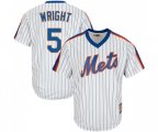 New York Mets #5 David Wright Authentic White Cooperstown Baseball Jersey