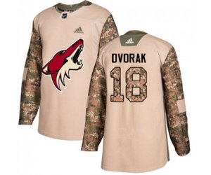 Arizona Coyotes #18 Christian Dvorak Authentic Camo Veterans Day Practice Hockey Jersey
