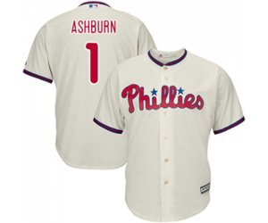 Philadelphia Phillies #1 Richie Ashburn Replica Cream Alternate Cool Base Baseball Jersey