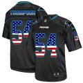 Carolina Panthers #54 Shaq Thompson Elite Black USA Flag Fashion NFL Jersey