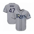 Tampa Bay Rays #47 Oliver Drake Authentic Grey Road Cool Base Baseball Player Jersey