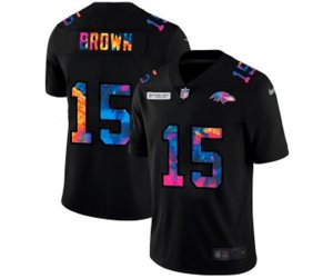 Baltimore Ravens #15 Marquise Brown Multi-Color Black 2020 NFL Crucial Catch Vapor Untouchable Limited Jersey