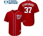 Washington Nationals #37 Stephen Strasburg Replica Red Alternate 1 Cool Base Baseball Jersey