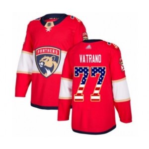 Florida Panthers #77 Frank Vatrano Authentic Red USA Flag Fashion Hockey Jersey