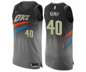 Oklahoma City Thunder #40 Shawn Kemp Authentic Gray NBA Jersey - City Edition