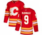 Calgary Flames #9 Lanny McDonald Authentic Red Alternate Hockey Jersey