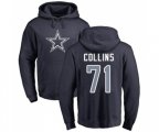 Dallas Cowboys #71 La'el Collins Navy Blue Name & Number Logo Pullover Hoodie