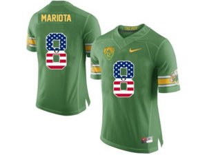 2016 US Flag Fashion Men\'s Oregon Duck Marcus Mariota #8 College Football 20th Anniversary Throwback Jerseys - Apple Green