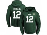 Green Bay Packers #12 Aaron Rodgers Green Name & Number Pullover NFL Hoodie