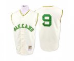 1968 Oakland Athletics #9 Reggie Jackson Authentic Cream Throwback Baseball Jersey