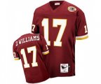 Washington Redskins #17 Doug Williams Red With 50TH Patch Authentic Throwback Football Jersey
