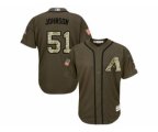 Arizona Diamondbacks #51 Randy Johnson Green Salute to Service Stitched Baseball Jersey