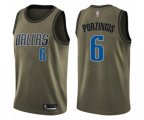 Dallas Mavericks #6 Kristaps Porzingis Swingman Green Salute to Service Basketball Jersey