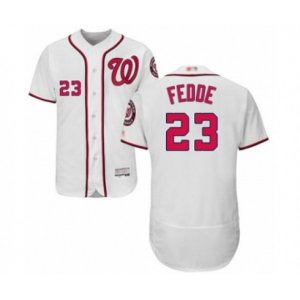 Washington Nationals #23 Erick Fedde White Home Flex Base Authentic Collection Baseball Player Jersey