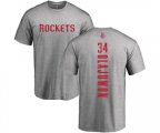 Houston Rockets #34 Hakeem Olajuwon Ash Backer T-Shirt