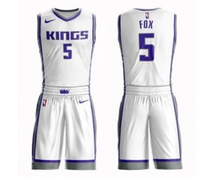 Sacramento Kings #5 De\'Aaron Fox Swingman White Basketball Suit Jersey - Association Edition