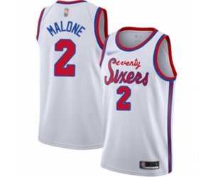 Philadelphia 76ers #2 Moses Malone Swingman White Hardwood Classics Basketball Jersey