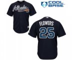 Atlanta Braves #25 Tyler Flowers Replica Blue Alternate Road Cool Base Baseball Jersey
