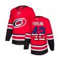 Carolina Hurricanes #42 Gustav Forsling Authentic Red USA Flag Fashion Hockey Jersey