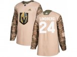 Vegas Golden Knights #24 Oscar Lindberg Camo Authentic Veterans Day Stitched NHL Jersey