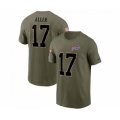 Buffalo Bills #17 Josh Allen 2022 Olive Salute to Service T-Shirt