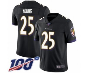 Baltimore Ravens #25 Tavon Young Black Alternate Vapor Untouchable Limited Player 100th Season Football Jersey