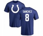 Indianapolis Colts #8 Rigoberto Sanchez Royal Blue Name & Number Logo T-Shirt