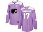 Adidas Philadelphia Flyers #17 Wayne Simmonds Purple Authentic Fights Cancer Stitched NHL Jersey