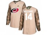 Carolina Hurricanes #14 Justin Williams Camo Authentic 2017 Veterans Day Stitched NHL Jersey