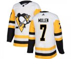 Adidas Pittsburgh Penguins #7 Joe Mullen Authentic White Away NHL Jersey